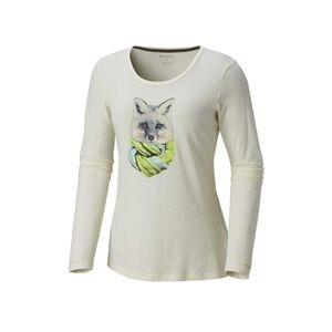 Columbia T-shirt L Little Foxy Long Sleeve Tee Light Bisque Heather NWT